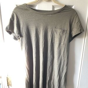 T-shirt dress with Pocket, Olive Green